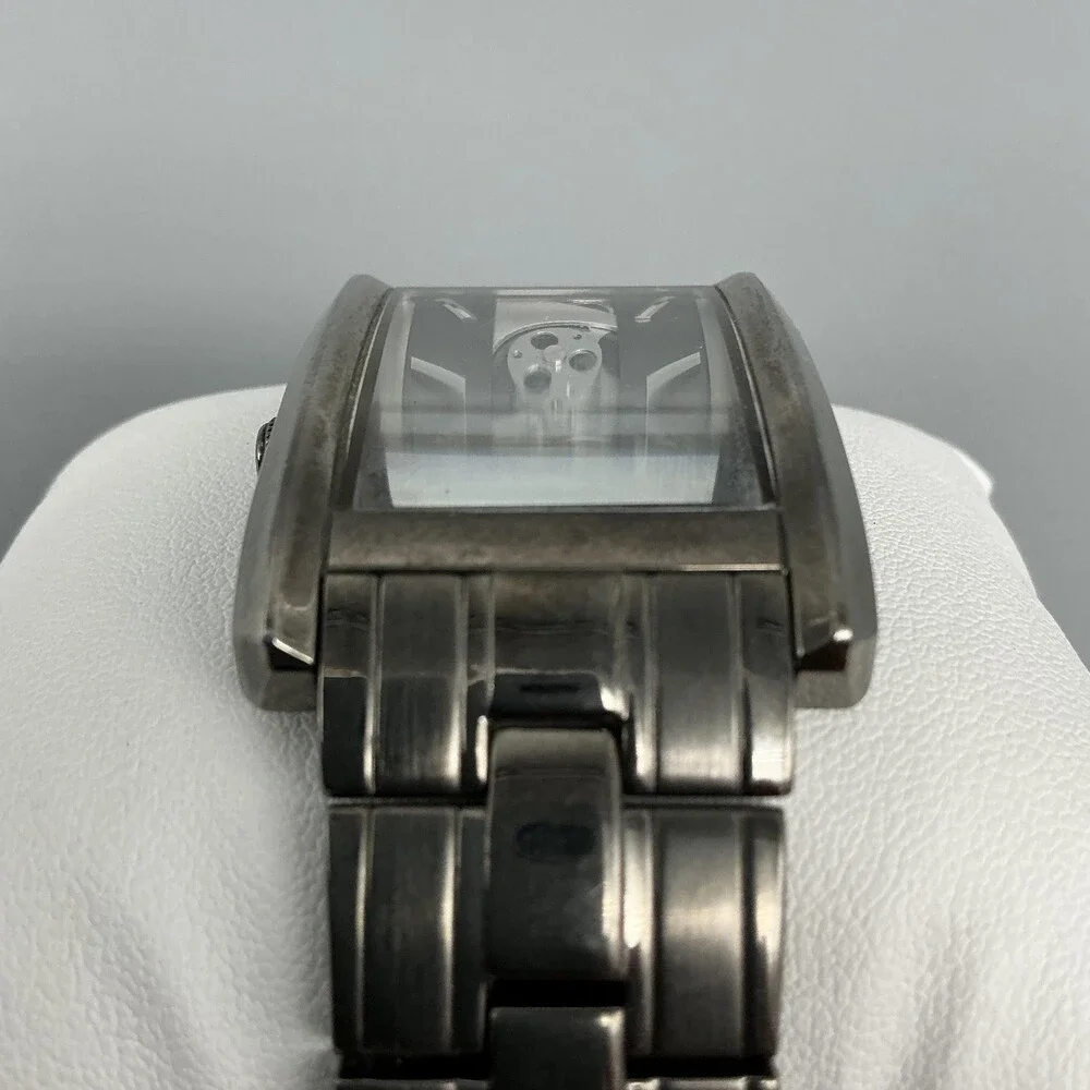 Relic ZR77133 Mens Watch 31mm Black Skeleton Dial Stainless New Battery 7.75
